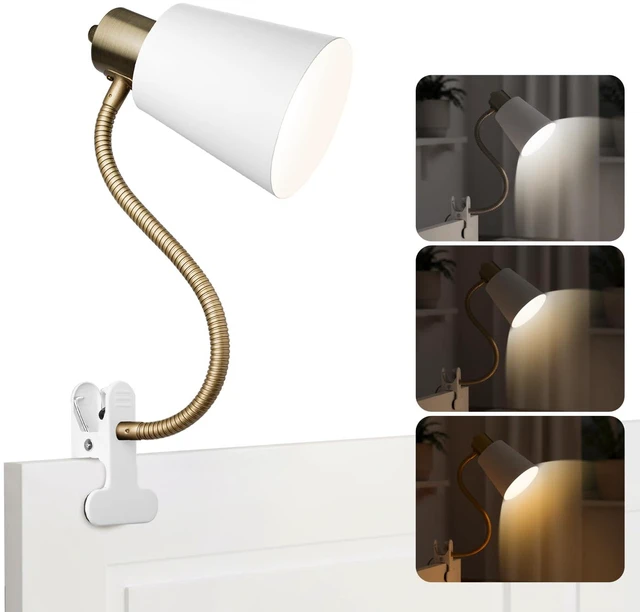 Main image of Desk lamp Eye-Caring Table Lamps 360°Rotation Gooseneck Clip on Lamp Portable Desk Light Reading Book Light, Clamp Light, Study Desk Lamps for Bedroom and Office Home Lighting (Black and White)