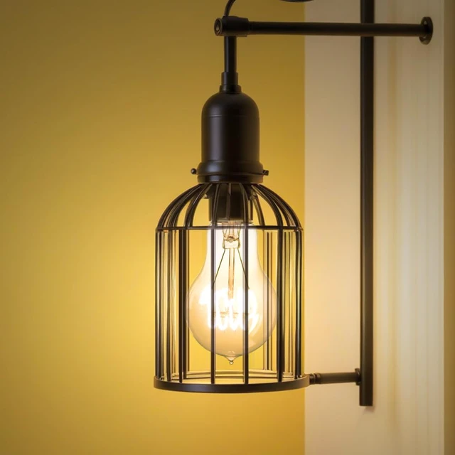 Alt view image 7 of 7 - 4-Pack Edison Light Bulb 60 Watt Dimmable A19 Vintage Warm Bulb Antique Vintage Old Fashioned E26 Incandescent Light Bulbs, Amber Warm White, 110V 230LM 2200K Edison Bulbs for Bedroom&Cafe