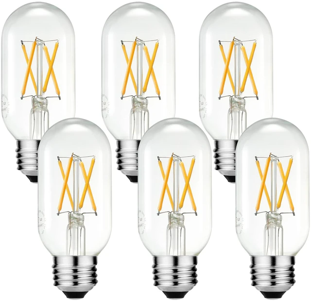 Main image of T45 E26 Light Bulb,6w=60w,Soft White Light Bulbs,2700K,Dimmable Led Edison Bulb,600lm,AC120V,ETL,Incandescent Light Bulbs 60 watt for Chandelier,Ceiling Fan bulbs,Bathroom,Vanity,Desk,6Pack