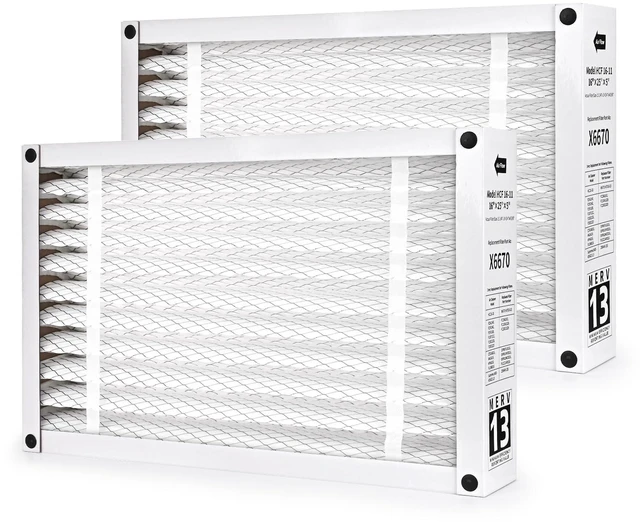 Main image of 2-Pack X6670 MERV 13 Filter Compatible with Lennox X6670 Healthy Climate 16" x 25" x 5" Furnace Filter Model HCF16-11 for HVAC System,Part # X6670(HCF16-10)