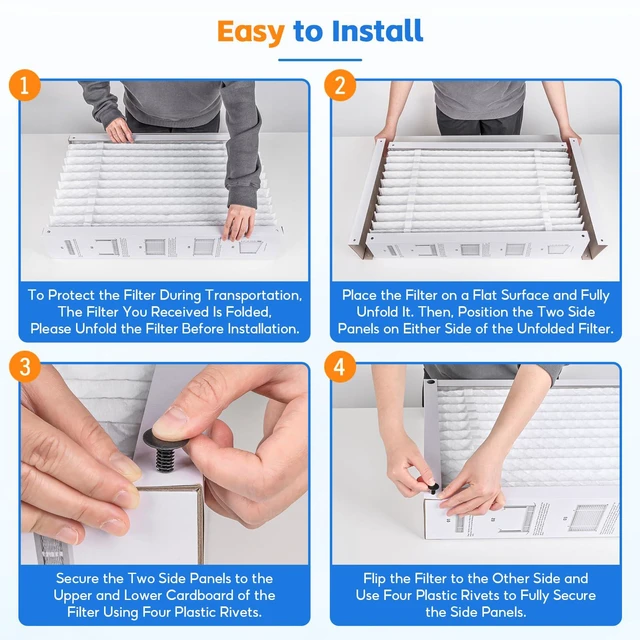Alt view image 7 of 7 - 2-Pack X6670 MERV 13 Filter Compatible with Lennox X6670 Healthy Climate 16" x 25" x 5" Furnace Filter Model HCF16-11 for HVAC System,Part # X6670(HCF16-10)
