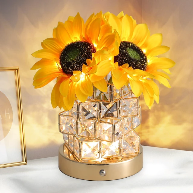 Main image of Birthday Gifts for Women,Sunflower Flower Touch Lamp,Rechargeable Cordless 3-Colour Dimming Small Night Light for Festival,Restaurant,Bedroom Housewarming Gifts for Mom