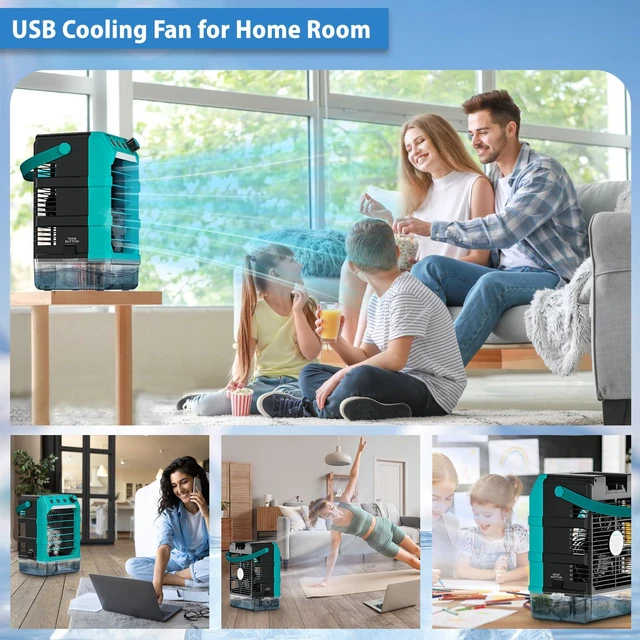 Alt view image 7 of 7 - Misting Fan Portable Compatible for Makita 18V Battery (No Battery) or USB Powered, Cooling Fan with 7 Lights, 8H Timer, 1600ML Water Tank for Outside Tent Jobsite Office Desk