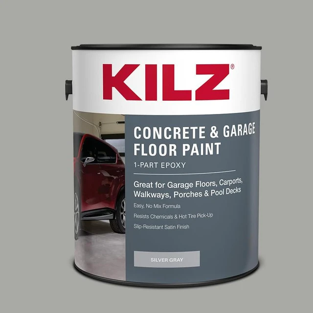 Main image of 1-Part Epoxy Concrete & Garage Floor Paint, Silver Gray, 1 Gallon