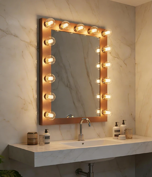 Alt view image 3 of 7 - G25 LED Globe Light Bulbs for Vanity, 60W Equivalent Dimmable, 10 Pack 2700K Warm White, 5.5W, 500 Lumens, Clear Glass Vintage Edison Filament, E26 Base, for Bathroom, Mirrors, Chandeliers