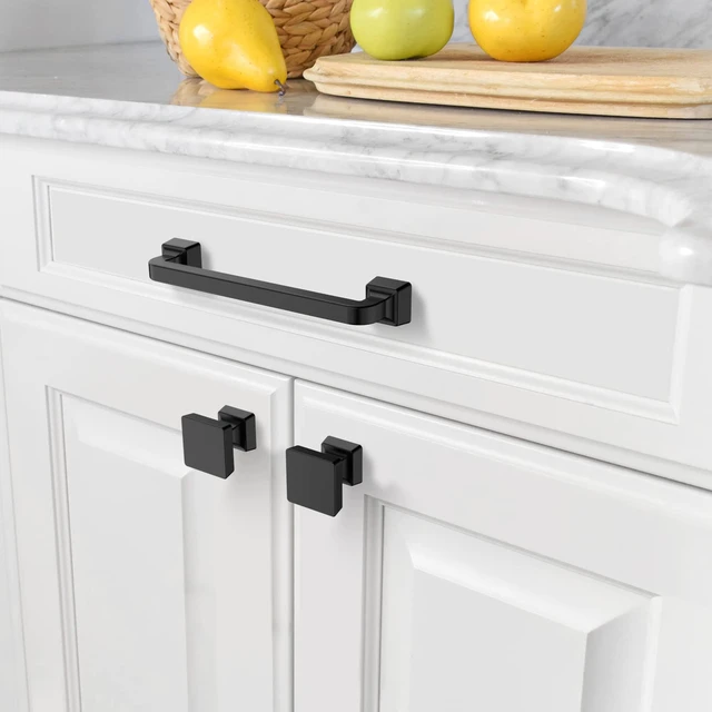 Alt view image 5 of 7 - 15 Pack Matte Black Cabinet Knobs & Pulls - 1.2" Single Hole Cabinet Handles Dresser Knobs Drawer Knobs and Pulls for Bathroom Cabinets ZH0008