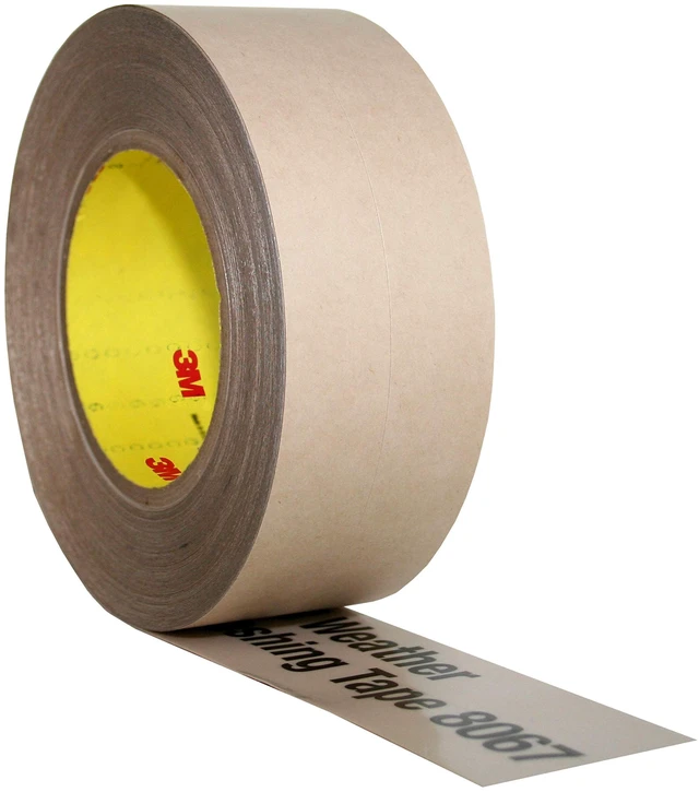 Main image of All Weather Flashing Tape 8067, Tan, 2 in x 75 ft, 1 Roll Waterproof flashing membrane for windows and doors, Self-adhered, Prevents moisture intrusion, Non-Slit Liner