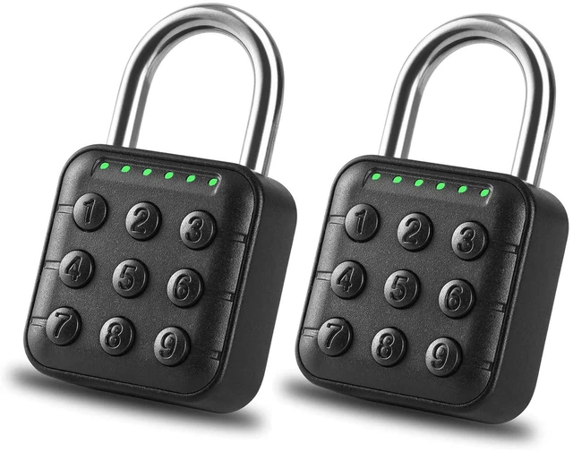 Main image of Combination Lock for Locker - 6-Digit Combo Lock Waterproof Smart Padlock for School Gym Lockers, Gates, Fence and Storage Unit (Black-2 Pack)