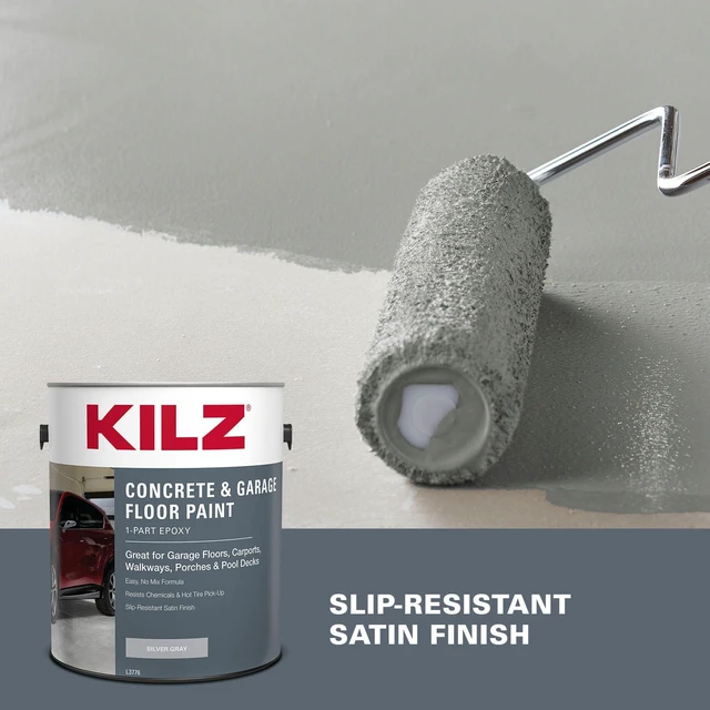 Alt view image 5 of 7 - 1-Part Epoxy Concrete & Garage Floor Paint, Silver Gray, 1 Gallon