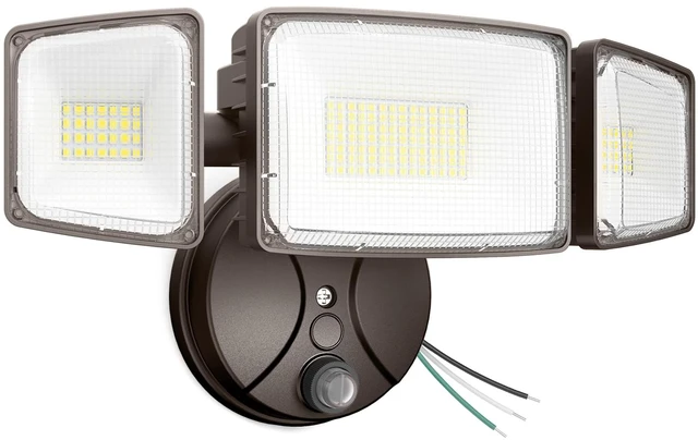 Main image of 100w Dusk to Dawn Outdoor Lighting,11000LM Led Outdoor Light from Dusk Till Dawn,Super Bright Flood Light,IP66 Waterproof Exterior Security Brown Light Fixture,3 Heads Photocell for Garage,Yard