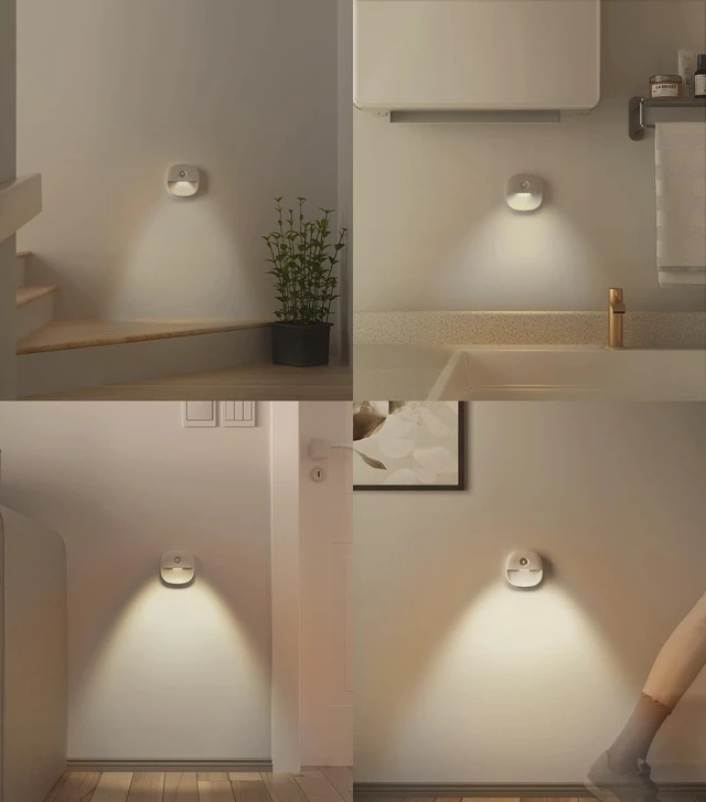 Alt view image 6 of 7 - Rechargeable Night Light, Motion Sensor Battery Nightlights, Mini Stick-on LED Closet Light, 1-20LM Dimmable Brightness for Bedroom, Kitchen, Washroom, Stairs, Hallway, 3-Pack