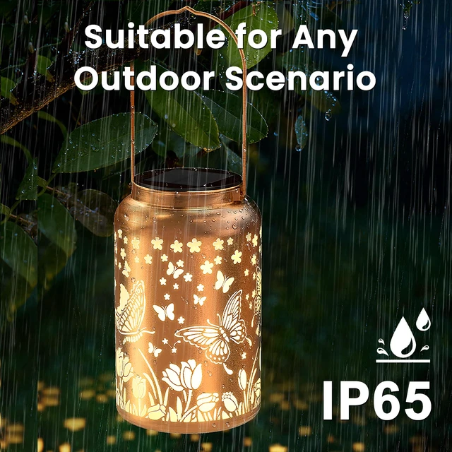 Alt view image 7 of 7 - Dragonfly Solar Lanterns Outdoor Waterproof,Birthday Gift for Women Gifts for Mom Grandma, Metal Hanging Solar Light for Yard Garden Porch Landscape Deconration-1Pack