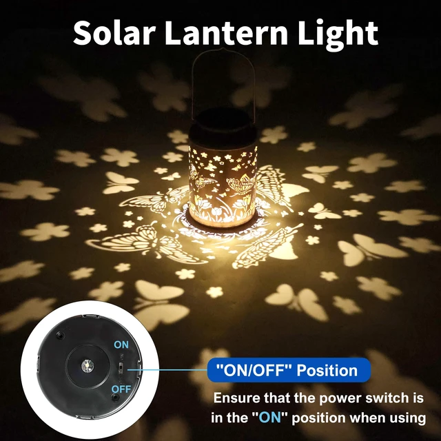 Alt view image 4 of 7 - Butterfly Solar Lanterns Outdoor Waterproof,Birthday Gift for Women Gifts for Mom Grandma, Metal Hanging Solar Light for Yard Garden Porch Landscape Deconration-1Pack