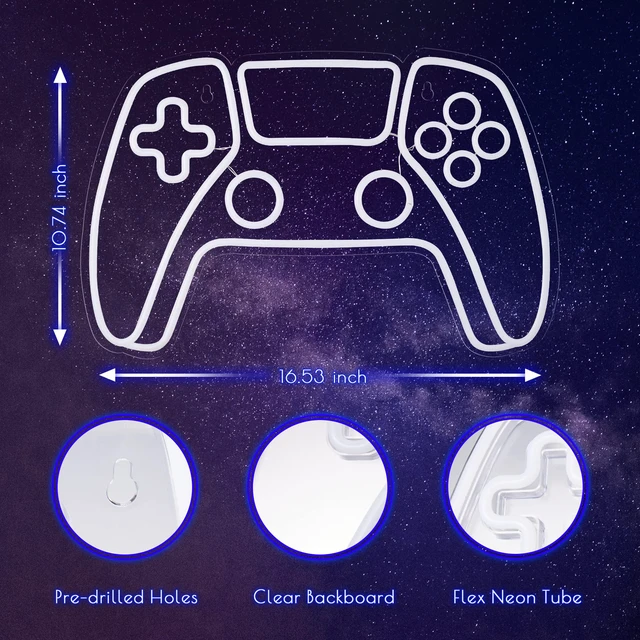 Alt view image 3 of 7 - Gamer Neon Sign, Neon Controller Sign for Gaming Room Decor - Gaming Neon Sign for Teen Boys Room Decor - Best Gamer Gifts for Teenage Boys, Kids