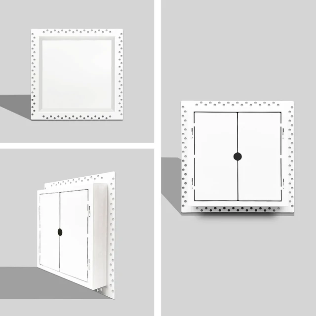 Alt view image 3 of 7 - Flush Wall Vent Cover 10x10 Inch for Drywall Vent, Metal Wall-Mounted Adjustable Air Flow Register Grille, Easy Install, Paintable, (White, 1 Pc, with Manual Damper)