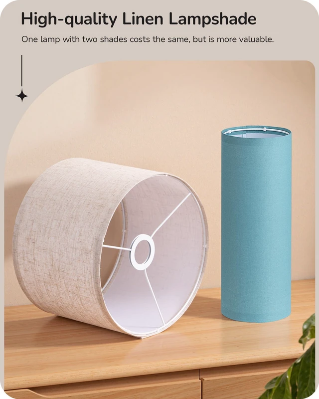 Alt view image 4 of 7 - 2 Lampshades Modern Floor Lamps for Living Room Blue 63.7", Remote Control, Foot Switch, 2700-6000K Dimmable, 9W Bulb Included, Minimalist Standing Lamp for Bedroom, Office