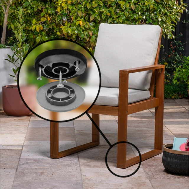 Alt view image 4 of 6 - Gorilla Outdoor 2 Inch Furniture Sliders/Screw on Nylon Glide Floor Protectors (Set of 4 Glides) for Carpet and Hard Surface Sliding on Outdoor & Indoor Floors