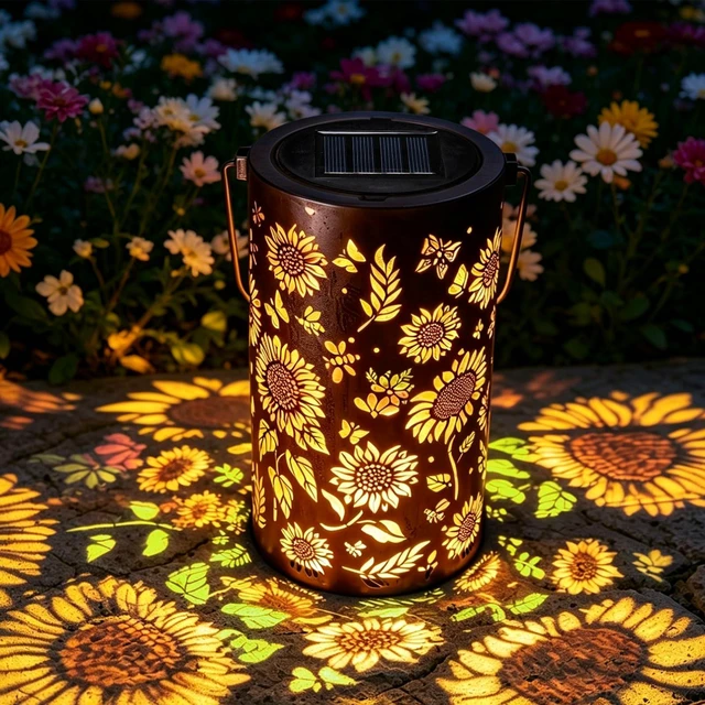 Main image of Colorful Solar Sunflower Lanterns Outdoor, Solar Garden Decor IP65 Waterproof Hanging Lantern for Yard Patio Porch Balcony, Gifts for Women Mom Grandma Birthday