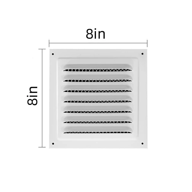 Alt view image 2 of 6 - 2pcs Attic Vent Soffit Vent Aluminum Wall Vent Metal Shed Vent Square Vent Louver Vent Grille with Built-in Insect Screen for Exterior Door House Attic Garage Ceiling (White 8" x 8"-2 Pack)