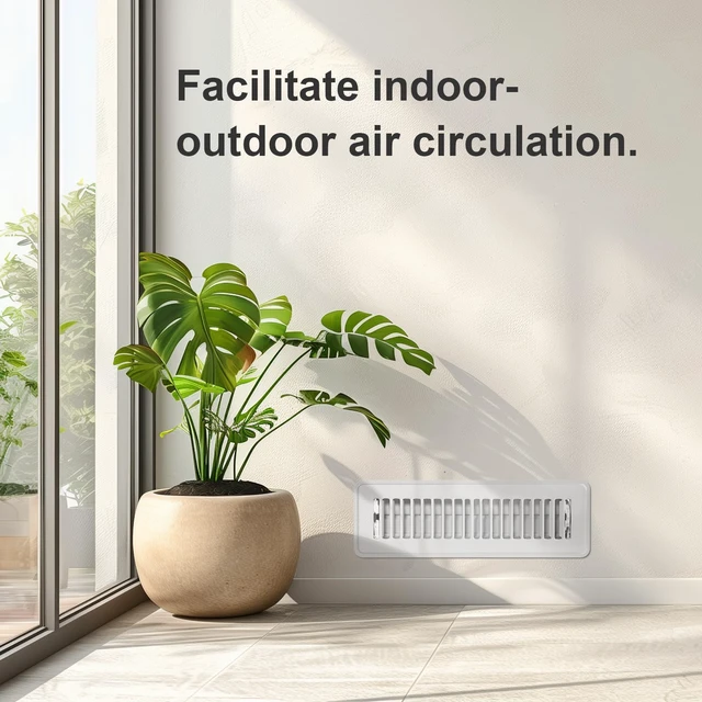 Alt view image 6 of 7 - Floor Register 2x14, 4 Pack Heavy Duty Steel Vent Covers for Home Floor Rust-Resistant Floor Vent Covers, Registers Grille with Adjustable Lever, Energy-Saving, 2 Inch by 14 Inch White Floor Vents