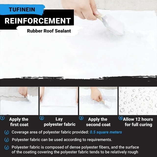 Alt view image 7 of 7 - Rubber Liquid Waterproof Sealant, 53oz/1.5kg White Quick Drying Multi Surface Foundation Leak Repair - Roof Gutters Basement Sealer Waterproof - Indoor & Outdoor Flexible Rubber Paint