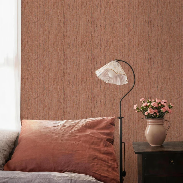 Main image of Woven Wallpaper Peel and Stick 17.3" x 400" Colorful Paint Grasscloth Contact Paper Textured Waterproof Self Adhesive Stick on Wallpaper(48 sq. ft Brick Red)