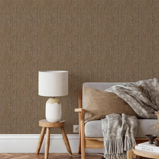 Alt view image 6 of 6 - Woven Wallpaper Peel and Stick 17.3" x 400" Colorful Paint Grasscloth Contact Paper Textured Waterproof Self Adhesive Stick on Wallpaper(48 sq. ft Coffee)