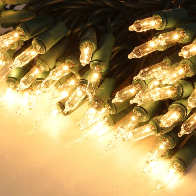 Alt view image 2 of 7 - 3 Sets Christmas Lights, 150 Count 33 FT Each Mini String Lights, Clear Green Wire Fairy Light, 120V UL Certified Connectable Xmas Tree Light for Holiday Patio Party Outdoor Decoration, Warm White