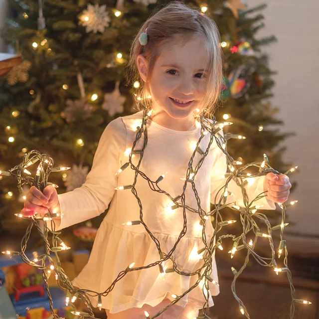 Alt view image 7 of 7 - 3 Sets Christmas Lights, 150 Count 33 FT Each Mini String Lights, Clear Green Wire Fairy Light, 120V UL Certified Connectable Xmas Tree Light for Holiday Patio Party Outdoor Decoration, Warm White