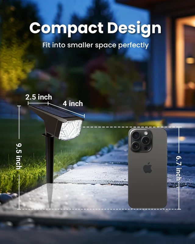 Alt view image 2 of 6 - Solar Spot Lights Outdoor Waterproof 10 Pack Cool White Solar Landscape Spotlights Outdoor, Compact Design Spot Lights, Flood Lights for Garden Yard Pathway House Tree Outside