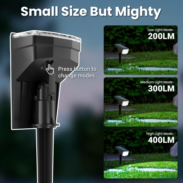Alt view image 3 of 6 - Solar Spot Lights Outdoor Waterproof 10 Pack Cool White Solar Landscape Spotlights Outdoor, Compact Design Spot Lights, Flood Lights for Garden Yard Pathway House Tree Outside