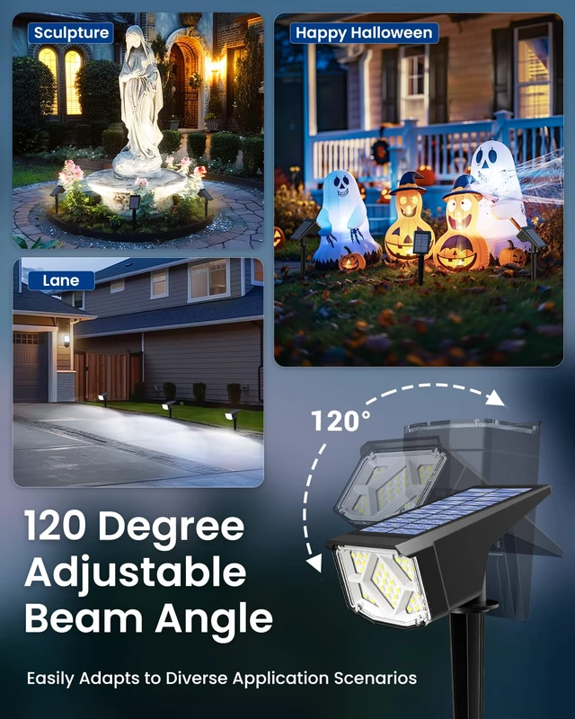Alt view image 5 of 6 - Solar Spot Lights Outdoor Waterproof 10 Pack Cool White Solar Landscape Spotlights Outdoor, Compact Design Spot Lights, Flood Lights for Garden Yard Pathway House Tree Outside