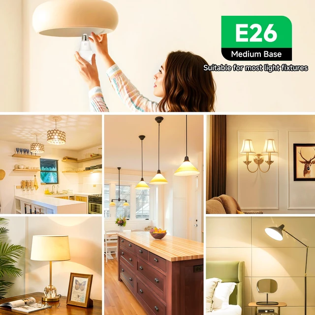 Alt view image 7 of 7 - A19 LED Light Bulbs, 100 Watt Equivalent LED Bulb, 1100 Lumens Soft White 3000K E26 Medium Base, Non-Dimmable 11W LED Bulb 12-Pack