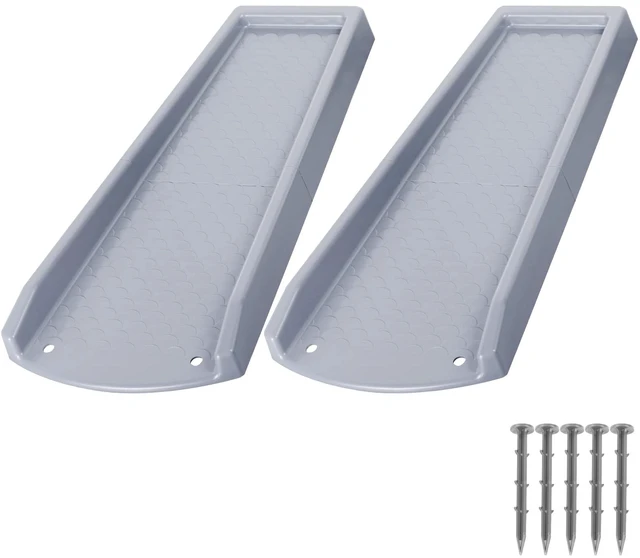 Main image of Rain Gutter Downspout Splash Block, Gutter Downspout Extensions for Water Drainage, 24" Gutter Splash Guards Downspout Extender, Fixable Down spout Drain Trays with PE Nails(2 Pack, Gray)