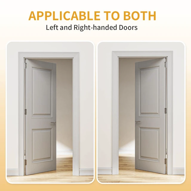 Alt view image 4 of 7 - 4 Pack Self Closing Door Hinges, 4 Inch Spring Loaded Hinges with Square & 5/8'' Radius Corners, Adjustable Tension for Garage, Front Door, for Left and Right Hand Door, UL Listed