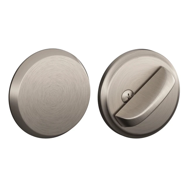 Alt view image 2 of 2 - B81 619 Deadbolt with Standard Trim, Non-Keyed One Sided Deadbolt, Highest Residential Security, Satin Nickel
