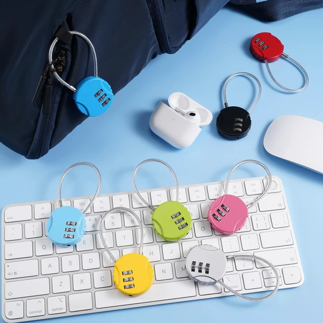 Alt view image 5 of 7 - 448 Pack 3 Digit Combination Cable Padlock,Mixed Color Resettable for Gym Locker Luggage Backpack, Waterproof Outdoor Security, Small Combo Lock for Travel School Storage