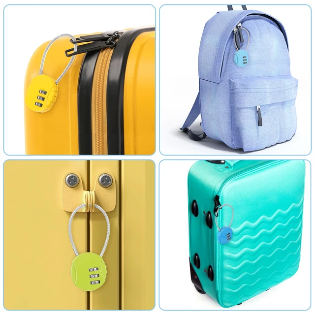 Alt view image 6 of 7 - 448 Pack 3 Digit Combination Cable Padlock,Mixed Color Resettable for Gym Locker Luggage Backpack, Waterproof Outdoor Security, Small Combo Lock for Travel School Storage