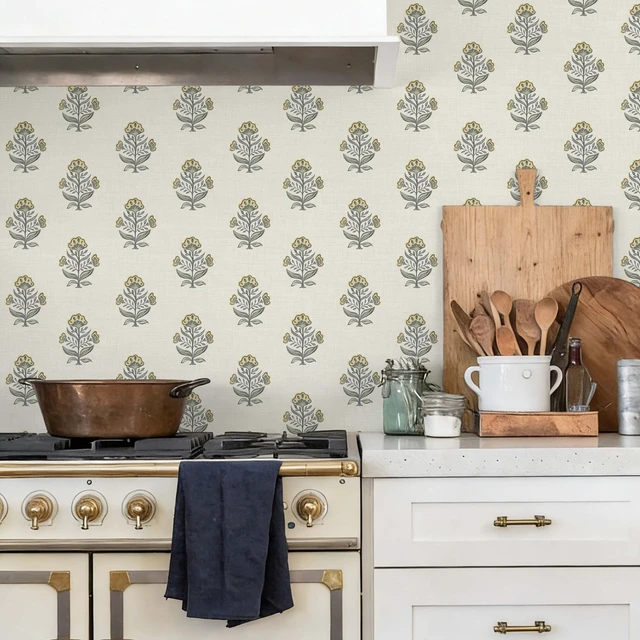 Alt view image 3 of 7 - Vintage Floral Wallpaper Peel and Stick Wallpaper 17.3''x196'' Retro Flower Contact Paper for Cabinets Drawers Cottage Removable Wall Paper for Bedroom Stick on Walls Self-Adhesive Decor Vinyl