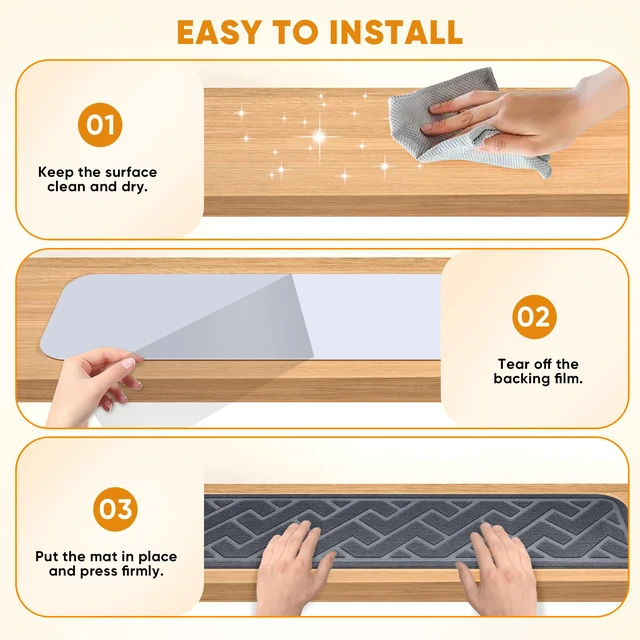 Alt view image 5 of 7 - 15 Pack 8"×30" Non Slip Stair Treads for wooden steps, Stair Runner, Gray Stair Treads, Stair Runner and Carpet for Stairs Feature TPE Non-slip Backing for Safe Traction