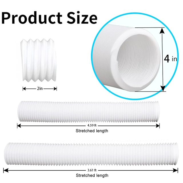 Alt view image 2 of 7 - Extra 8.3ft Long Gutter Downspout Extensions Flexible, 4" Diameter Drain Downspout Extender, Down Spout Drain Extender for Rainwater Drainage