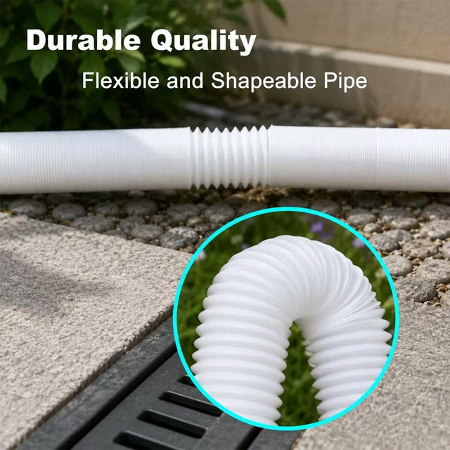 Alt view image 3 of 7 - Extra 8.3ft Long Gutter Downspout Extensions Flexible, 4" Diameter Drain Downspout Extender, Down Spout Drain Extender for Rainwater Drainage