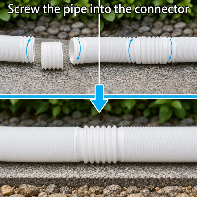 Alt view image 4 of 7 - Extra 8.3ft Long Gutter Downspout Extensions Flexible, 4" Diameter Drain Downspout Extender, Down Spout Drain Extender for Rainwater Drainage
