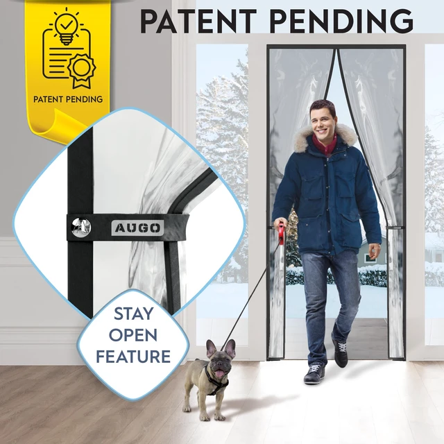 Alt view image 2 of 6 - Magnetic Thermal Insulated Door Curtain - Transparent EVA Door Cover for Winter- Keeps Warm Air in and Cold Air Out - Home Winterizing Products - Patent Pending Keep Open Feature - 38 x 97 Inch