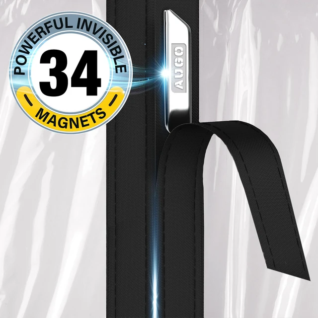 Alt view image 4 of 6 - Magnetic Thermal Insulated Door Curtain - Transparent EVA Door Cover for Winter- Keeps Warm Air in and Cold Air Out - Home Winterizing Products - Patent Pending Keep Open Feature - 38 x 97 Inch