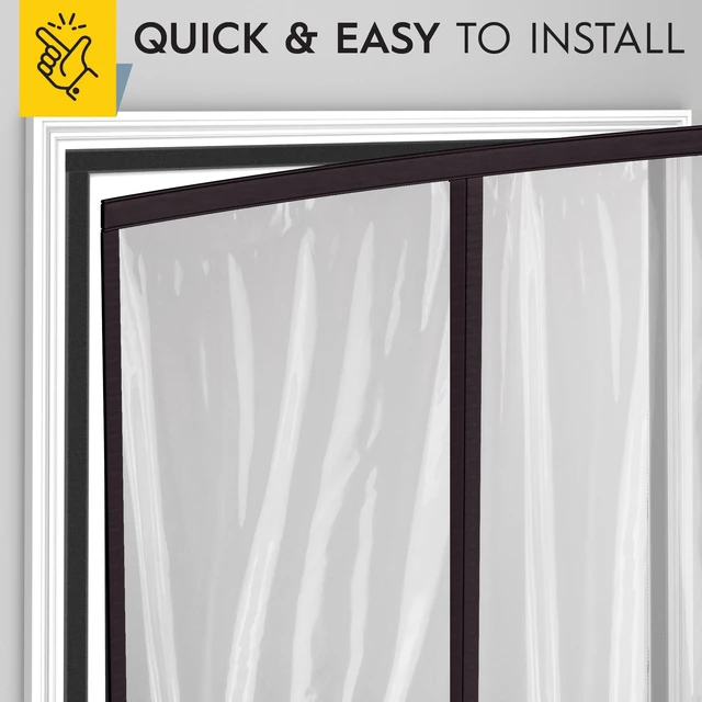Alt view image 5 of 6 - Magnetic Thermal Insulated Door Curtain - Transparent EVA Door Cover for Winter- Keeps Warm Air in and Cold Air Out - Home Winterizing Products - Patent Pending Keep Open Feature - 38 x 97 Inch