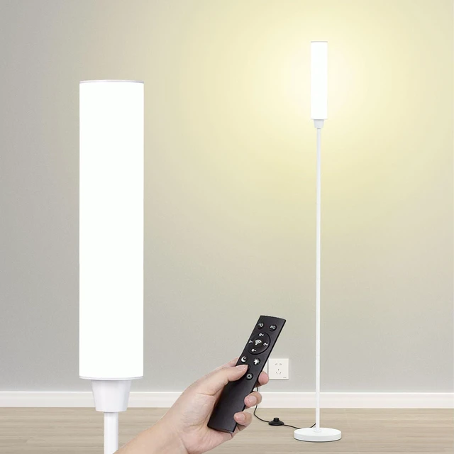 Main image of Floor Lamp with Remote Control,Bright Floor Lamps for Living Room/Bedroom/Office, Stepless Adjustable 3000K-6000K Colors and 10-100% Brightness,Standing Light with Foot Switch (White)
