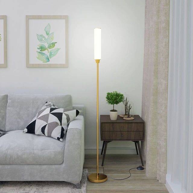 Alt view image 5 of 6 - Floor Lamp with Remote Control,Bright Floor Lamps for Living Room/Bedroom/Office, Stepless Adjustable 3000K-6000K Colors and 10-100% Brightness,Standing Light with Foot Switch (Gold)