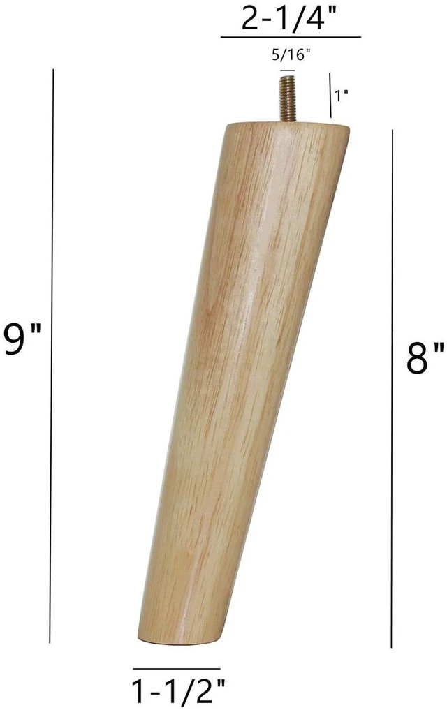 Alt view image 2 of 6 - Solid Wood Replacement Furniture Sofa Couch Legs 8 inch Heavy Duty Set of 4 Slant Wooden legs for Couch Sofa Chair Ottoman Loveseat Coffee Table Cabinet Furniture Replacement