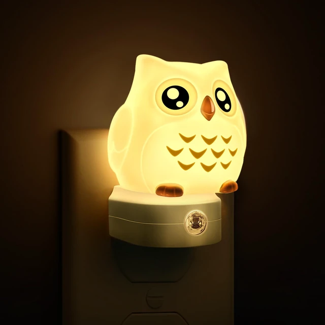 Main image of Night Light for Kids, 3D Owl Night Light Plug in Wall Dusk to Dawn Sensor, 8-Color Changing+Soft White 3000K, 3 Lighting Modes, Nursery Night Lights, Children, Room Decor